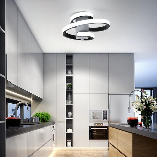 LED Plafonnier Moderne, 24W Simple en Forme de Ruban en Spirale Design  Lustre, 3500K Lumière Blanche Chaude Éclairage de Plafond pour Salon,  Chambre à