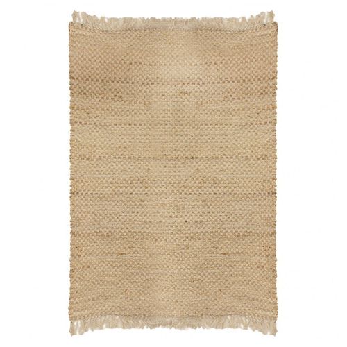 Tapis 120x170 Cm En Toile De Jute Naturelle Avec Franges