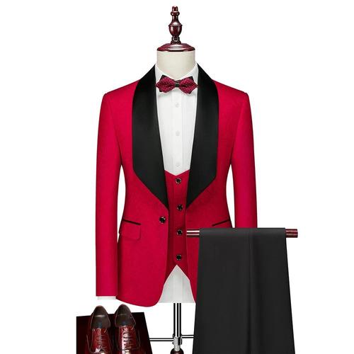 (Veste+Pantalon+Gilet+Chemises) Costume Hommes Blouson De Costume Blazer Pantalon De Costume Slim Fête Soirée Mariage Business Fit Grand