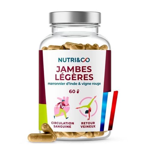 Formule Jambes Légères - Extrait De Pépins De Raisin Vigne Rouge Marronnier D?Inde - 60 Gélules - Nutri&co 