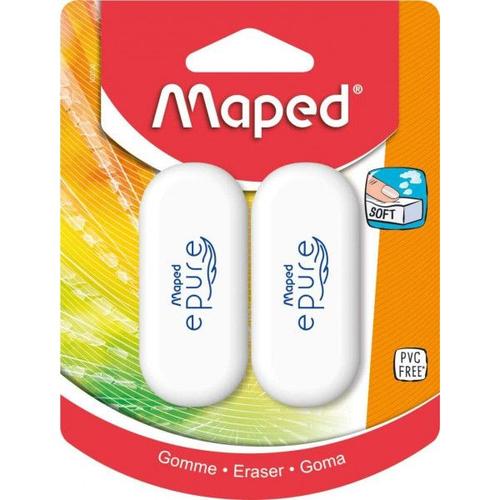 2 Gommes - Blanche - Plastique - Epure - Maped