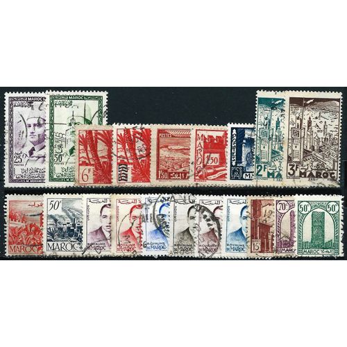 Maroc, Destockage, Joli Lot 20 Timbres Oblitérés, Anciens. Photo Contractuelle, Les Timbres Que Vous Recevrez Sont Ceux De La Photo.