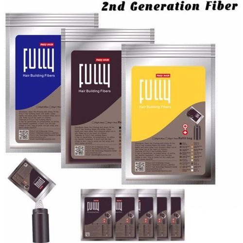 Fully Poudre De Cheveux Densifiant Calvitie Recharge 100g Pour Toppik, Fully, Caboki.. Châtain Normal 