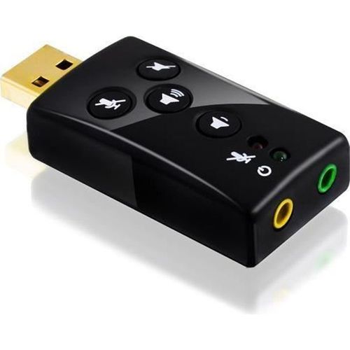 Carte son USB 7.1 externe | son 3D Surround dynamique | touches fonctionnelles comprises