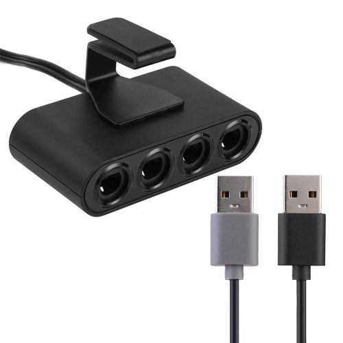 Convertisseur Adaptateur Portable 3 En 1, 4 Ports De Contrôleurs Gc, Pour Nintendo Switch Gc/Wiiu/Pc, Accessoires De Jeu, Noir