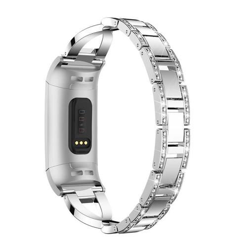 Bracelet De Rechange En Alliage De Diamant Pour Fitbit Charge3, Bracelet De Sport En Forme De X, Avec Strass, Pour Montre Fitbit Charge3