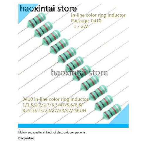 50PCS 0410 code couleur inducteur anneau de couleur 1/2W 1UH/1.5/2.2//4.7/6.8/10/22/33/47/56UH