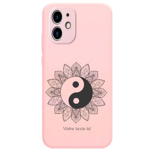 Coque Rose Iphone 12 Mini Yin Yang Mandala Personnalisee