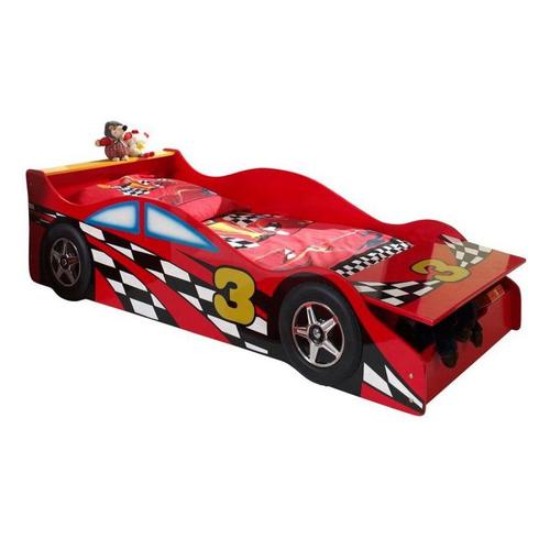 Paris Prix - Lit Enfant Voiture "Race" 70x140cm Rouge