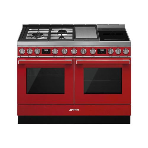 Smeg Portofino CPF120IGMPR Cuisinière Rouge/acier inoxydable