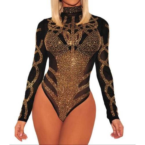 Body femme avec cristaux 2 couleurs, combinaison en maille Sexy,  Perspective transparente, Costume en boîte de nuit, danse en Pole,  vêtements de scène | Rakuten