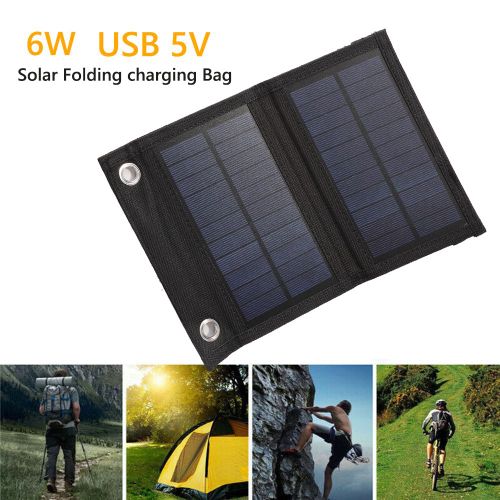 Chargeur Solaire Étanche Et Pliable, 6w, 5v, Usb, Pour Téléphone Portable, Pour L'Extérieur