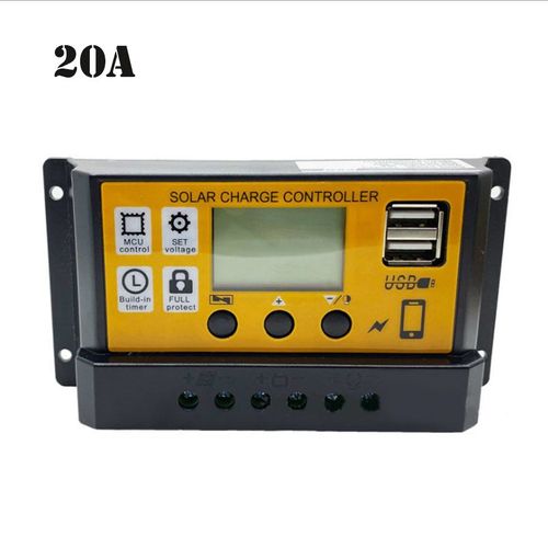 Contrôleur De Panneau De Charge Solaire, Mppt 20a/30a 12v/24v, Contrôleur Pwm Automatique, Chargeur De Téléphone À Double Usb Avec Écran Lcd, 1 Pièce