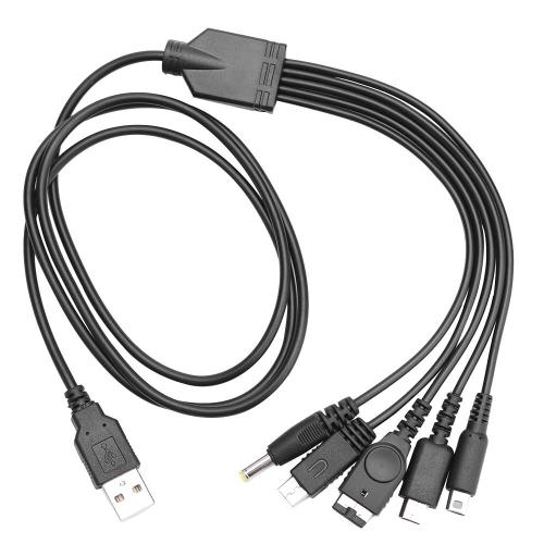 Câble De Chargement Usb 5 En 1, Multifonction, Compatible Avec Nintendo New 3ds Xl 2ds Ndsi Xl Wii U Et Sony Psp 1000 / 2000 /3000