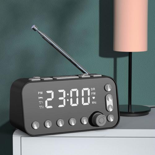 Radio-réveil numérique DAB FM Rechargeable par USB rétro-éclairage réglable Volume d&apos;alarme Radio-réveil avec antenne