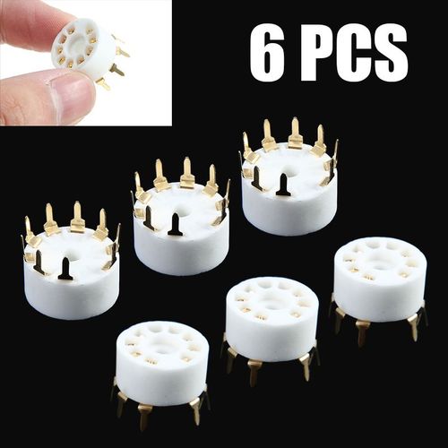 Base de prise de Tube à vide en céramique, support de châssis d'ampli Audio Hifi 9 broches pour EL84 ECC82 ECC83 12AT7 12AU7 12AX7 6922 6 pièces/lot