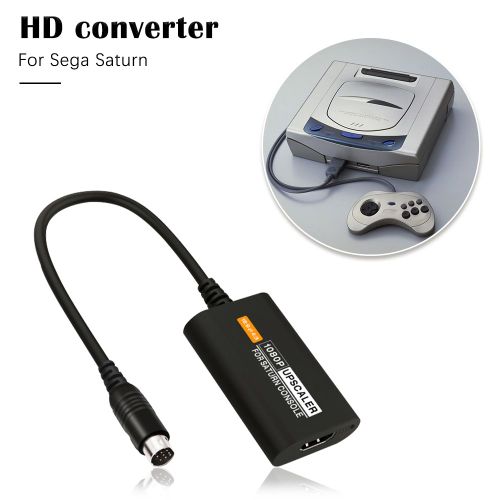 Adaptateur Compatible Hdmi Pour Console De Jeu Sega Saturn, Convertisseur Tv Hd 1080p Avec Câble 16/9 4/3 Et Connecteur Tv, Accessoires