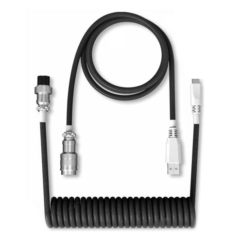 Câble USB type-c de 1.8m pour clavier mécanique, connecteur d'aviation pour ordinateur de bureau