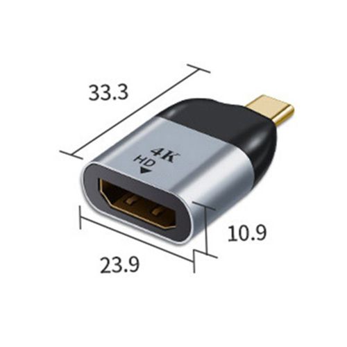 Adaptateur USB C mâle vers femelle en alliage d'aluminium, Compatible HDMI, câble de Projection vidéo 4K 60Hz