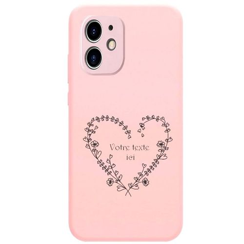 Coque Rose Iphone 12 Mini Coeur Fleur