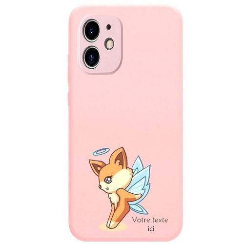 Coque Rose Iphone 12 Mini Fee Renard Fox Kawaii Avec Votre Prenom