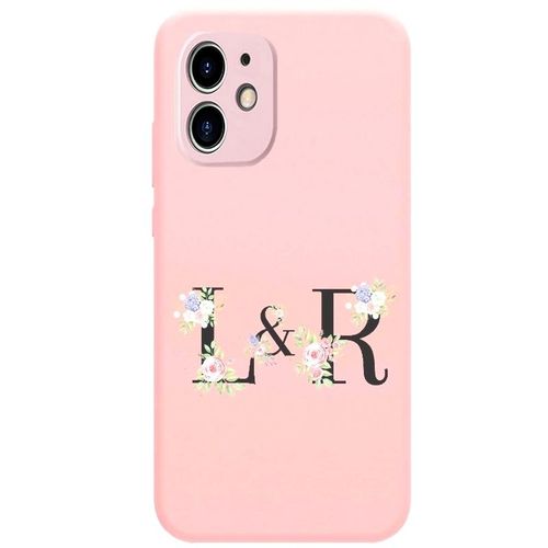 Coque Rose Iphone 12 Mini Initiales Et Fleurs