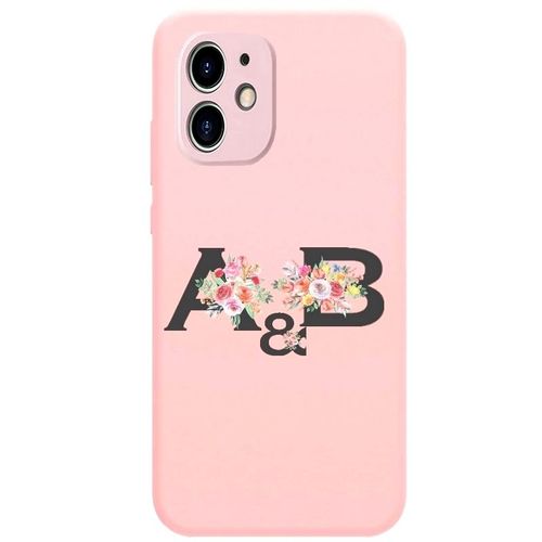 Coque Rose Iphone 12 Mini Initiales