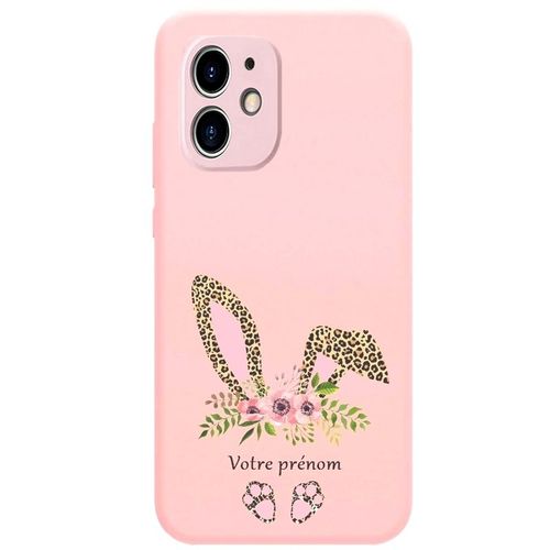 Coque Rose Iphone 12 Mini Lapin Eyes Leopard