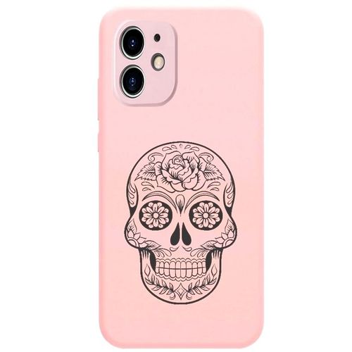Coque Rose Iphone 12 Mini Mort Mexicaine Calavera