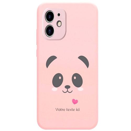 Coque Rose Iphone 12 Mini Panda Coeur Kawaii