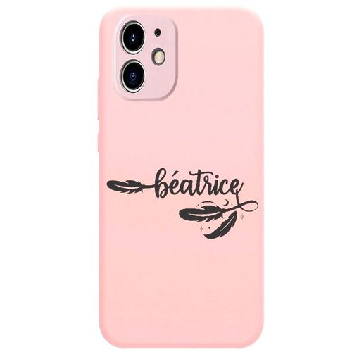 Coque Rose Iphone 12 Mini Avec Votre Prénom 6 Plume