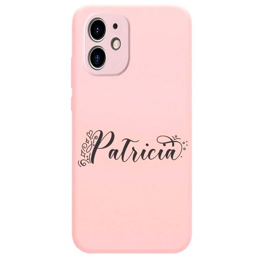 Coque Rose Iphone 12 Mini Avec Votre Prénom 7 Fleur Et Coeur