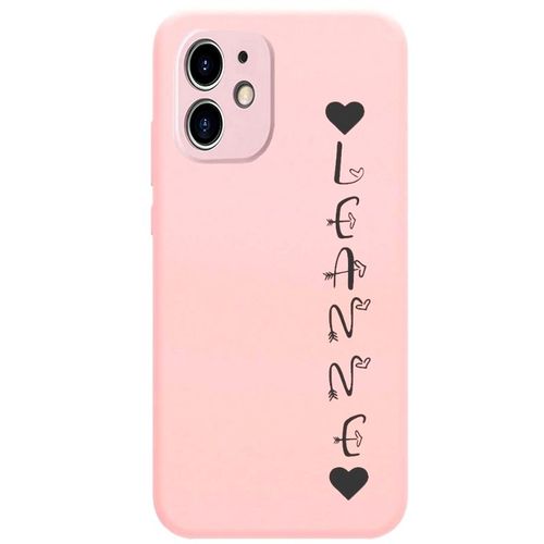 Coque Rose Iphone 12 Mini Avec Votre Prénom 20 Coeur Et Boho