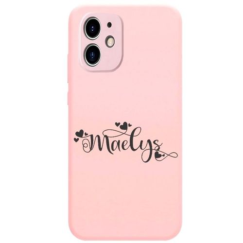 Coque Rose Iphone 12 Mini Avec Votre Prénom 26 Petit Coeur