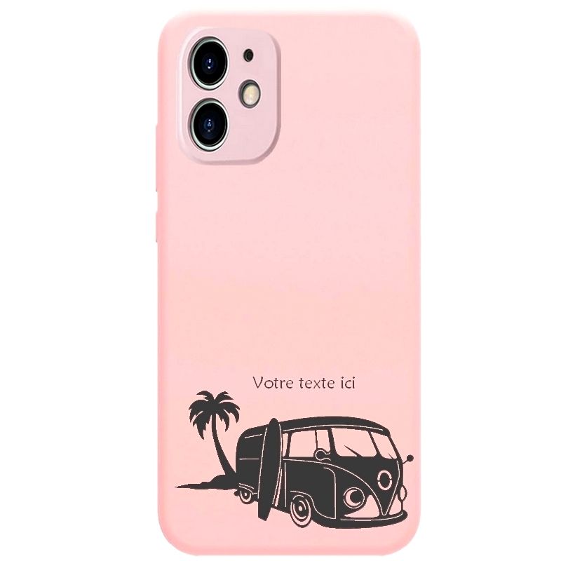 Coque Rose Iphone 12 Mini Van Hawai Surf Personnalisee