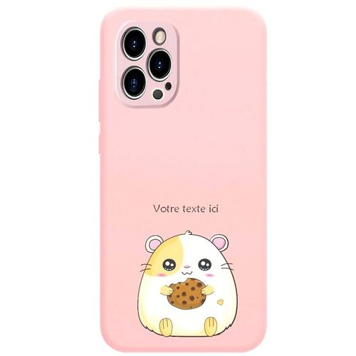 Coque Rose Iphone 12 Pro Hamster Kawaii Avec Votre Texte