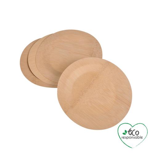 Set De 4 Assiettes Plates En Bambou