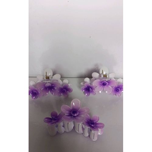 Pince Griffes Fleurs Violettes