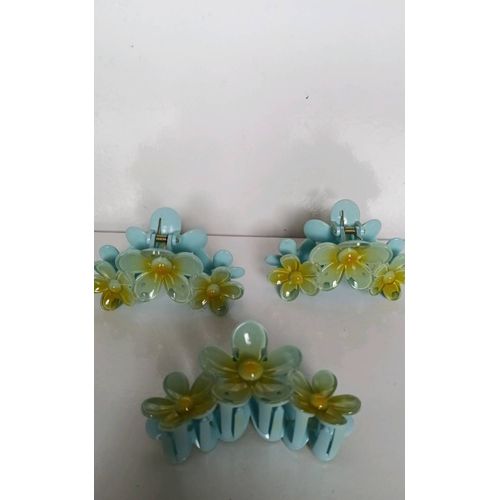 Grande Pinces Griffes Fleurs Bleu Des Iles