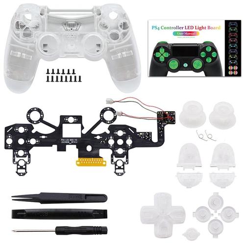 Contrôleur Sans Fil Pour Ps4 Pro, Panneau Lumineux Led, Bouton De Bricolage, Joystick Analogique, Panneau Lumineux Led Pour La Réparation De La Poignée De Jeu Ps4