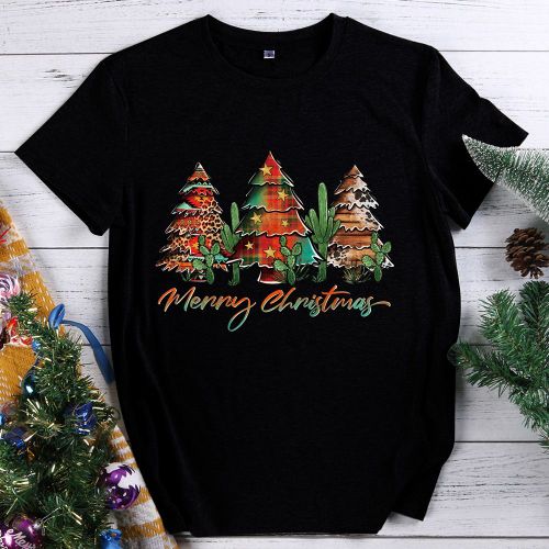 T-Shirt Manches Courtes Pour Homme Et Femme, Estival Et Neutre, Cadeau De Joyeux Noël, Plusieurs Couleurs Au Choix, S-Xxl