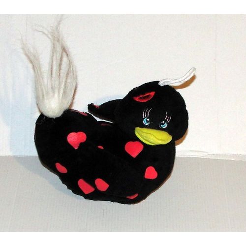 Peluche Doudou Canard Noir Coeur Love