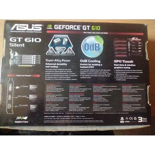 carte graphique Asus Nvidia Geforce GT 610 1Gb DDR3 / radiateur passif