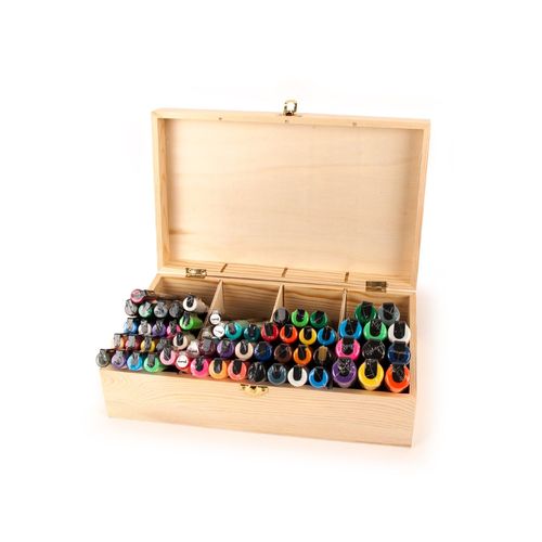 Boite En Bois À Décorer Et 60 Posca Assortis
