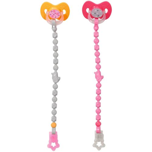 Baby Born Baby Care Baby Born 2 Sucettes Magiques Avec Chainette Assorties 43cm
