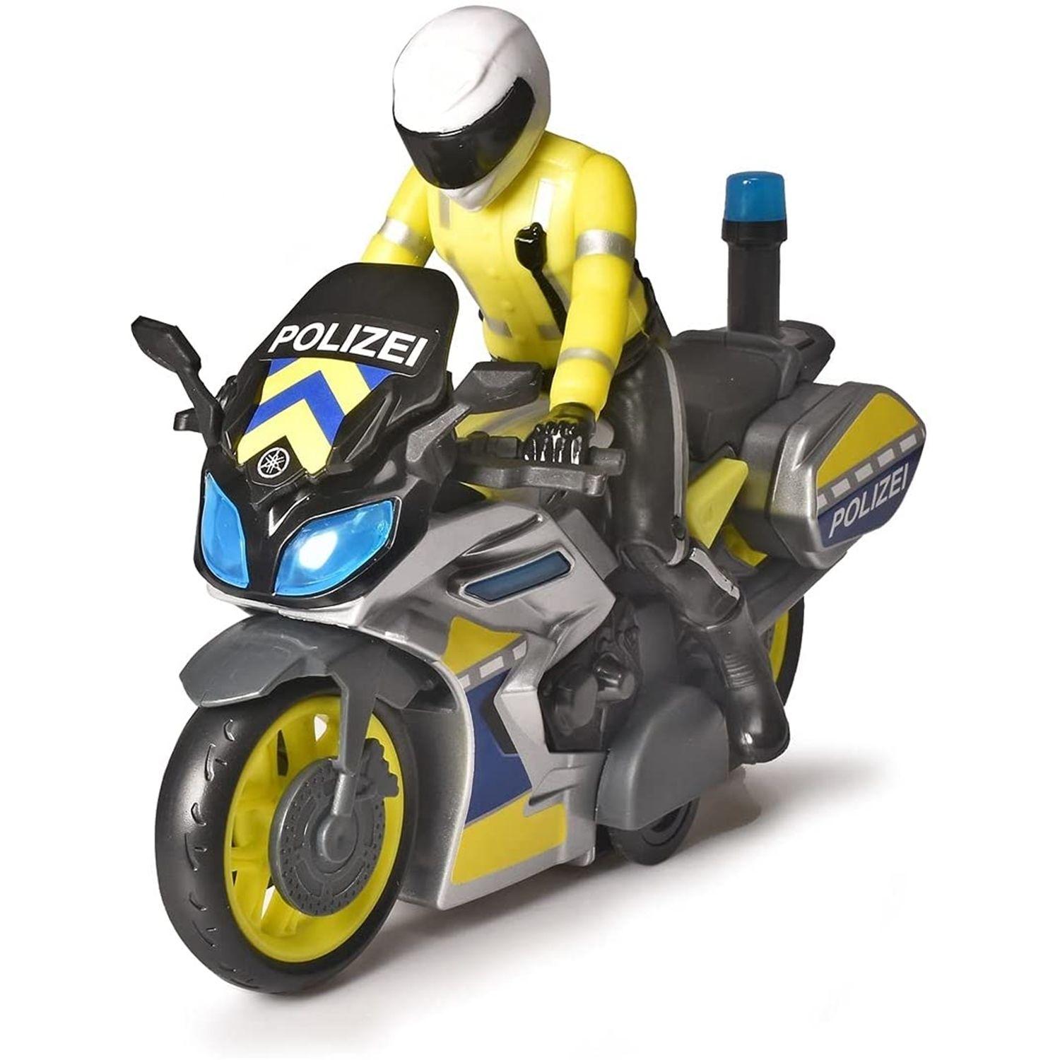 Dickie - Moto Police 15cm - Jouet pour Enfant - Son et Lumière