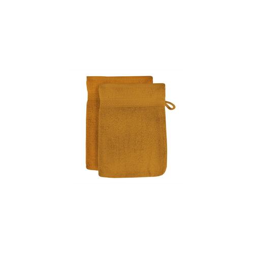 Lot De 2 Gants De Toilette En Coton 500 Gr/M2 Lagune Bleu Canard, Par Soleil D'ocre