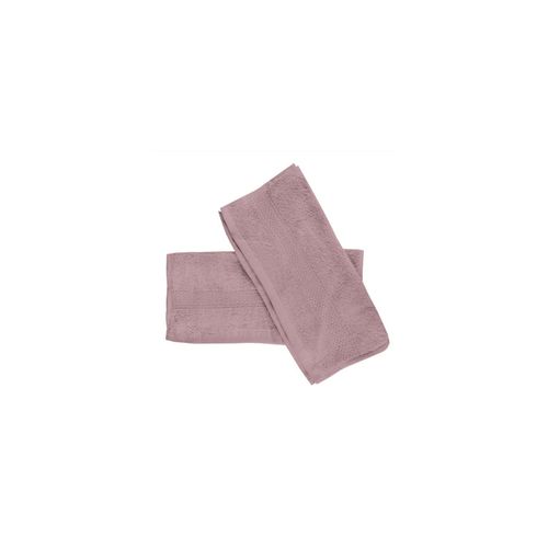 Lot De 2 Serviettes Invités En Coton 500 Gr/M2 30x40 Cm Lagune Vieux Rose, Par Soleil D'ocre