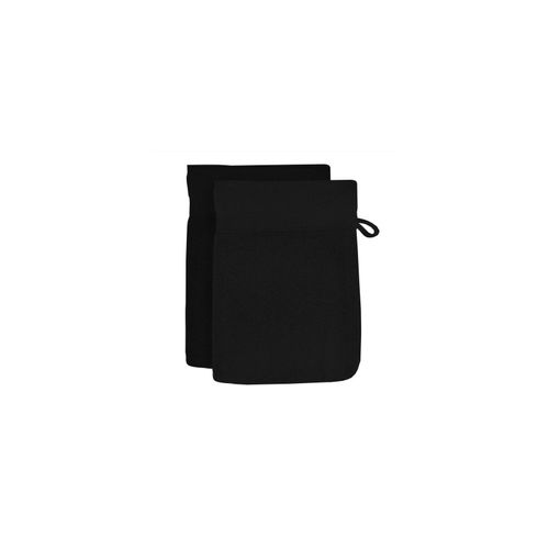 Lot De 2 Gants De Toilette En Coton 500 Gr/M2 16x21 Cm Lagune Noir, Par Soleil D'ocre