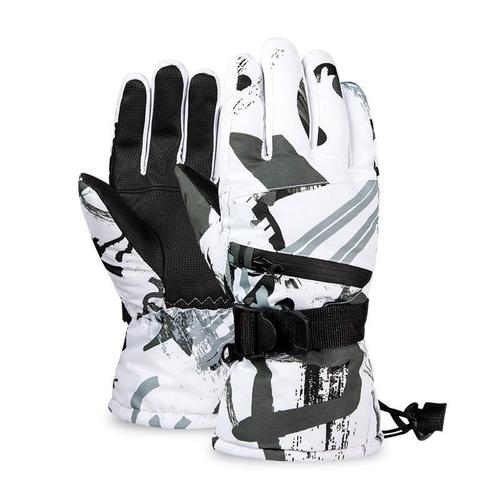 Gants Thermiques D'hiver Imperméables Pour Le Ski Snowboard, Écran Tactile De Support D'équitation, Rouge Blanc M